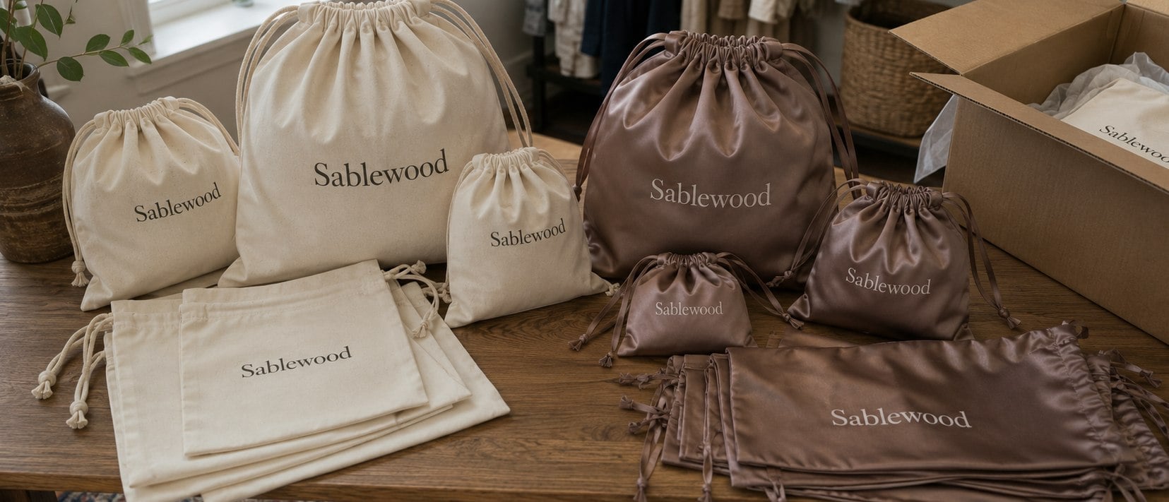 Custom printed dust bags with logo