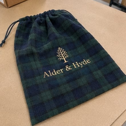 Flannel Dust Bag printed for Alder and Hyde