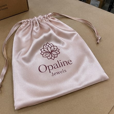 Satin Dust Bag printed for Opaline Jewels